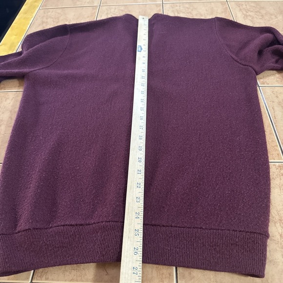 Vtg Izod Lacoste Maroon Cardigan Sz Large Sweater Orlon Acrylic USA Union Made - Picture 6 of 6